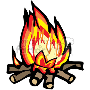 Flames Clip  on Royalty Free Cartoon Campfire Clip Art Image  Picture Art   372140