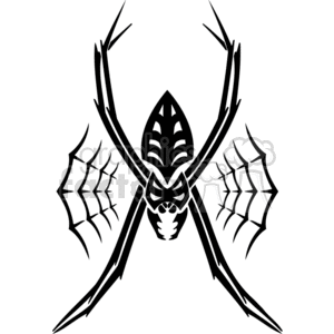 Royaltyfree clipart picture of a Little web large spider