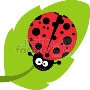 Royalty-free clipart picture of a Ladybug on leaf