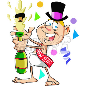 baby new year with a bottle of champagne vector art clipart #400562 at  Graphics Factory.