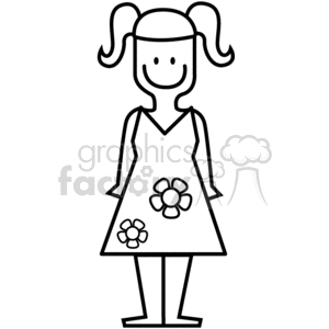 Free Vector Hair on Free Black And White Little Girl Sitting Down With A Bow In Her Hair