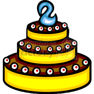 Clip  Birthday Cake on Birthday Cake With A Number 2 On The Top Clip Art Image  Picture Art