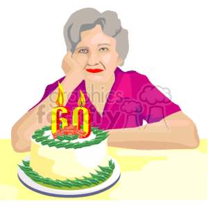 Clip  Birthday Cake on Ready To Blow Out Her Candles Clip Art Image  Picture Art   161862