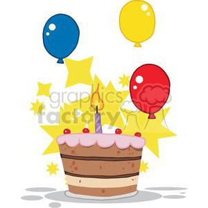 Birthday Cake Clip  Free on This Royalty Free Clipart Picture Of A Birthday Cake With One Candle