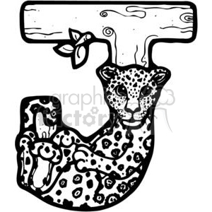 Jaguar on Letter R Tattoo Designs