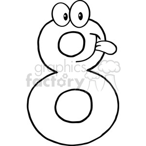 Free Illustrator Vector on 5013 Clipart Illustration Of Number Eight Cartoon Mascot Character