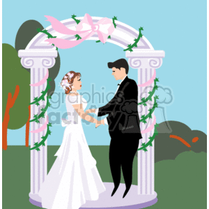Clip art of bride and groom together picture 146140 RoyaltyFree Vector 
