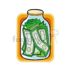 Royalty-free clipart picture of a jar full of money