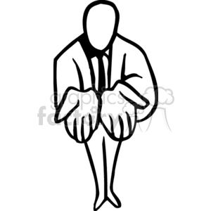 Clip Art Man In Suit. A Man in a Suit Holding his