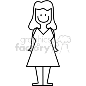White Graduation Dress on Royalty Free Black And White Stick Figure Of A Girl With A Dress Clip