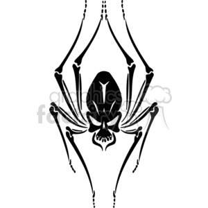 Royaltyfree clipart picture of a Spider skull tattoo