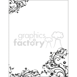 Royalty-free clipart picture of a Black floral design