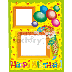 Design   Birthday Cake on Royalty Free Happy Birthday Photo Frame With Cakes And Party Hats On