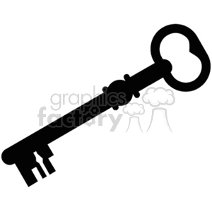 Royalty-free clipart picture of a Skeleton key. This image you download is