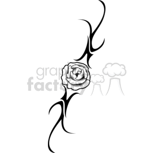 Artistic Design Tattoo on Rose Clips Patterns