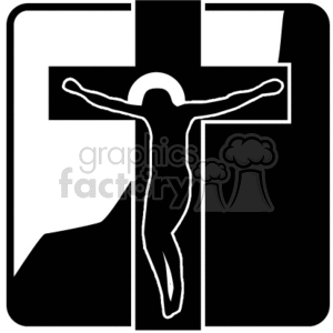 Free Vector  on Free Black And White Jesus On Easter Cross Clip Art Image  Picture Art