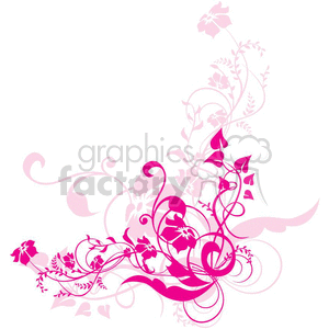 Royalty-free clipart picture of a Pink swirl floral design