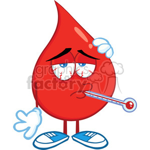 Royalty-Free 6191 Royalty Free Clip Art Sick Blood Drop Cartoon ...
