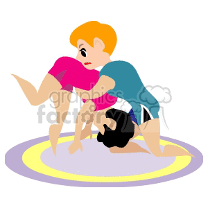Royalty-Free Two people wrestling 170253 vector clip art image ...